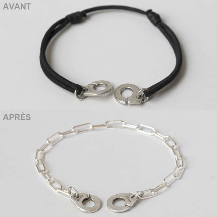 mettre une chaine à la place cordon - Bracelet Menottes mettre une chaine à la place cordon - Bracelet Menottes