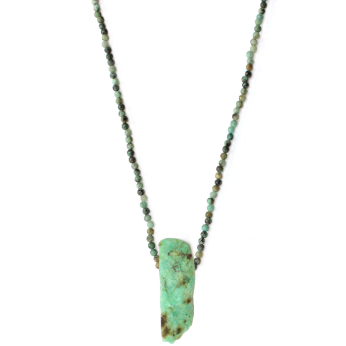 Collier De Perles En Chrysoprase Verte - Longueur 40 Cm - Argent Sterling - Neuf Sans Emballage