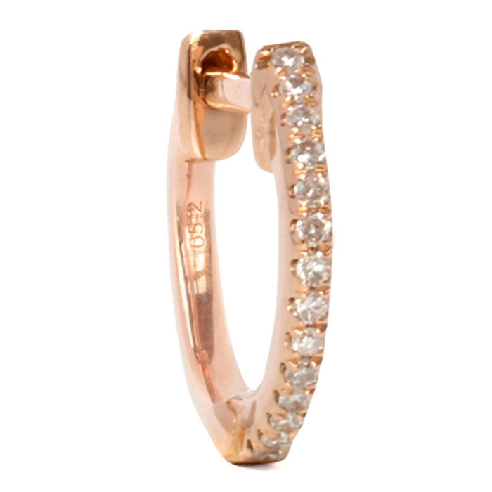 Boucles D'Oreilles Or Rose 18k Avec Diamants - Dormeuses - Très Bon état Occasion