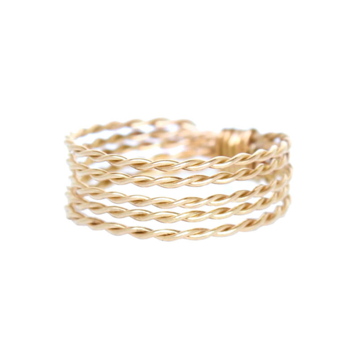 bague torsade doré