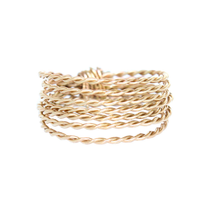 bague torsade doré