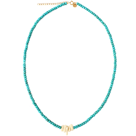 Collier En Turquoise D'Arizona - 290 Carats - 2 Rangs (8 Et 6 Mm) - Fermoir Camée - Neuf Avec étiquettes