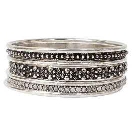 Bracelet Semainier En Argent Massif 925 - Style Jonc - Occasion - Bijou Vintage élégant