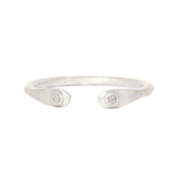 Bague ouverte diamants en argent