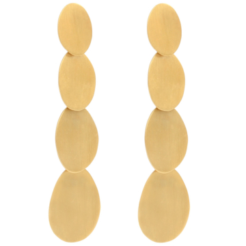 Boucles d'oreilles pendantes ovales Elsa Madjar or 24k