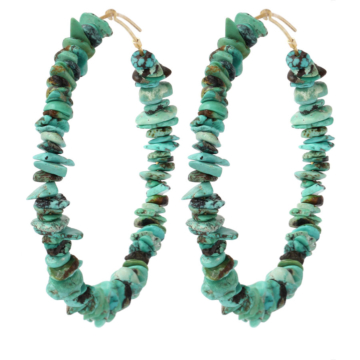 creoles turquoise | creoles pierre turquoise