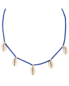 Collier lapis lazuli et coquillages