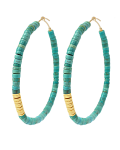 creoles turquoise dore