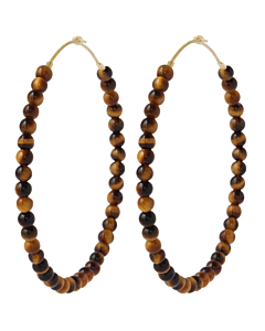 creoles oeil de tigre - creoles pierres marron