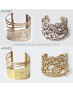 Manchettes avant apr&egrave;s dorure or &mdash; Les Trouvailles d'Elsa