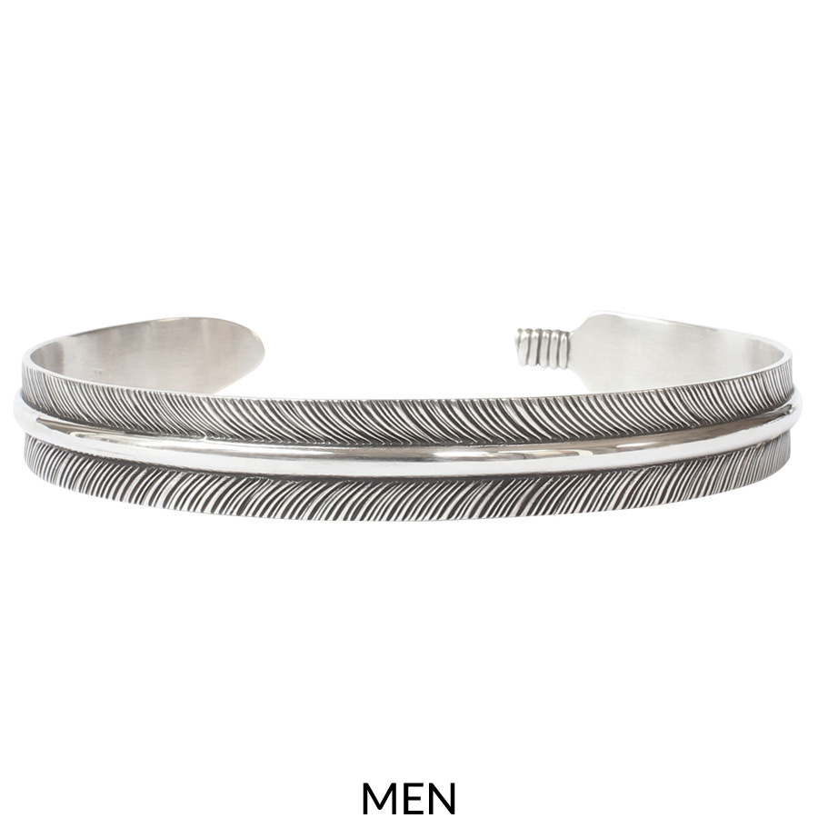 Silver feather bracelet