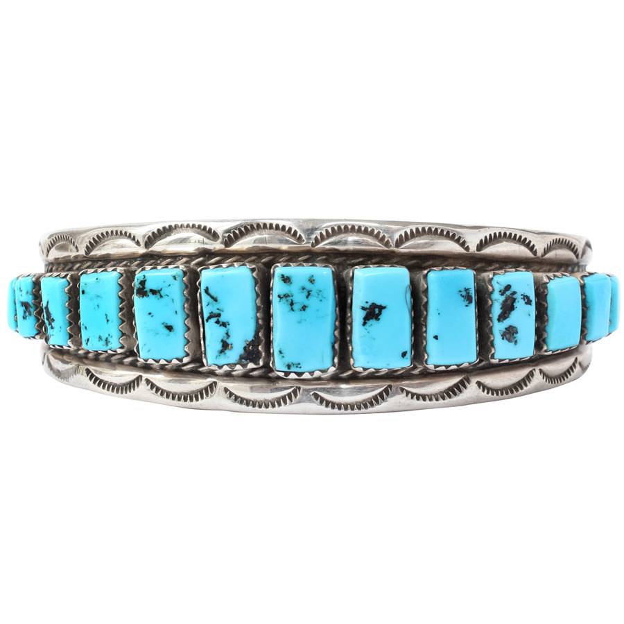 Bracelet Argent et Turquoises rectangulaires