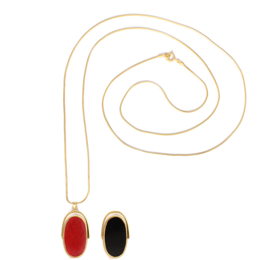 Flip necklace Onyx and Aventurine